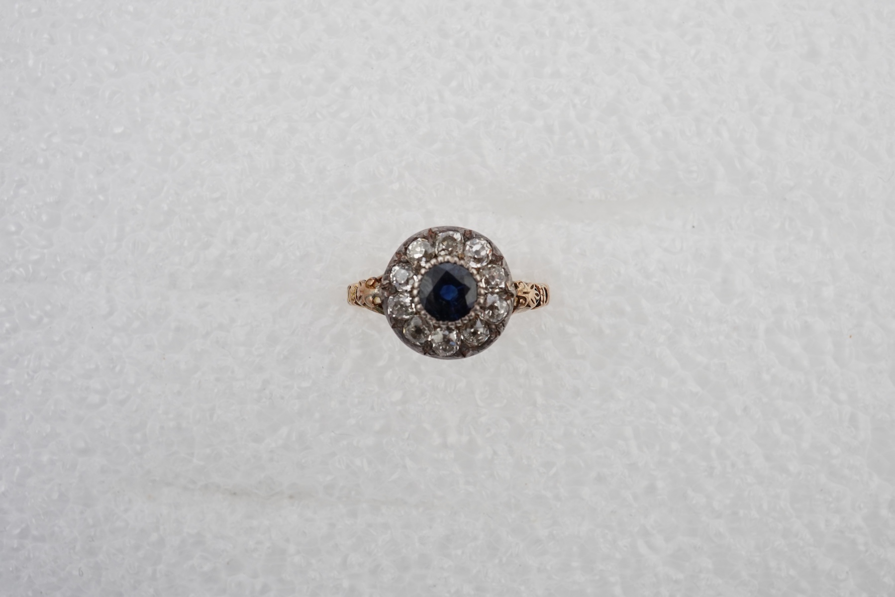 A sapphire and diamond ring, early 19th century